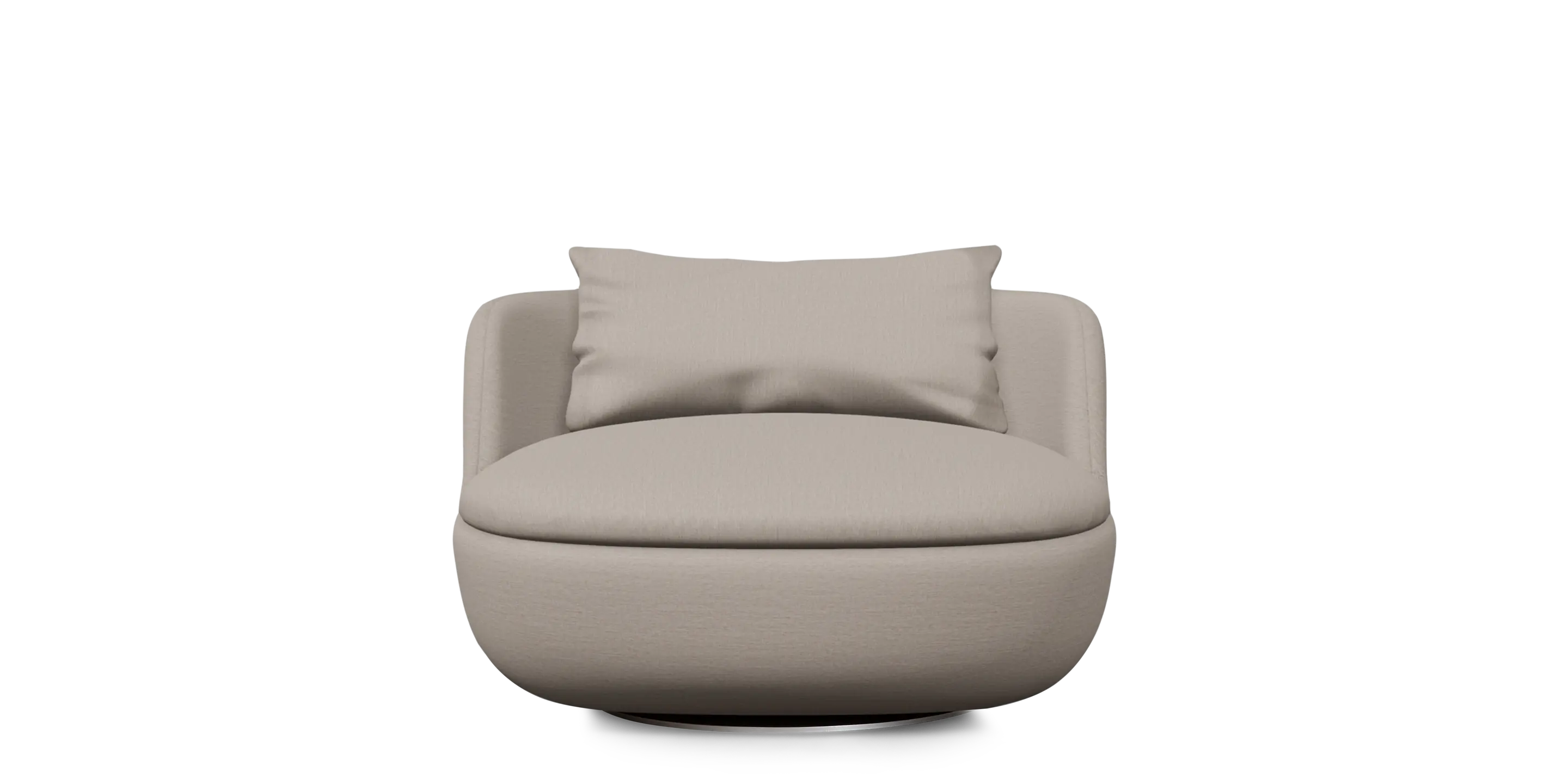 Bart Armchair Swivel Justo muse grey front view